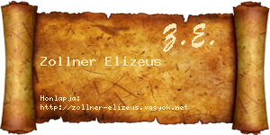 Zollner Elizeus névjegykártya